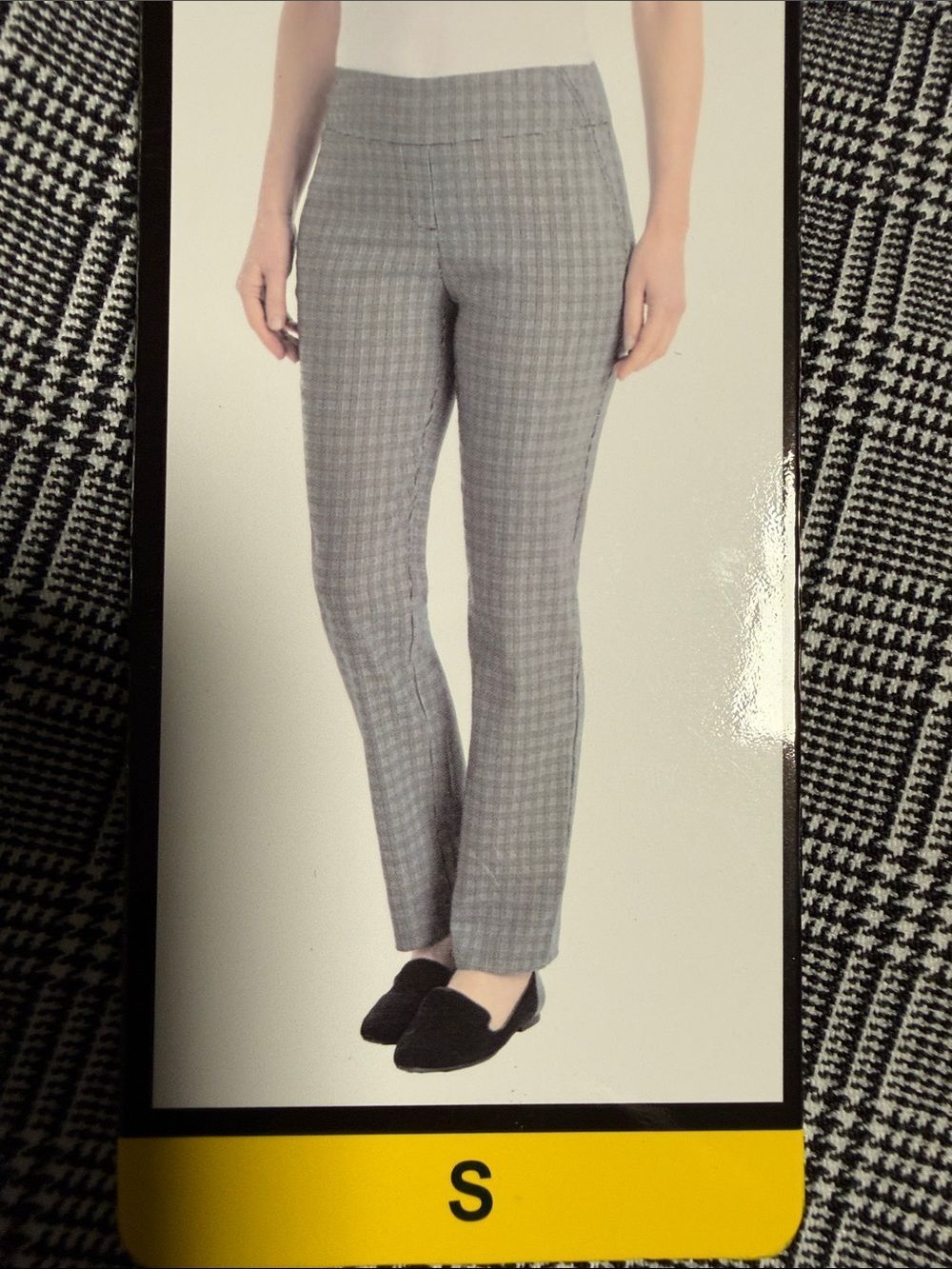 Hilary Radley Gray Plaid Tummy Control Dress Pants